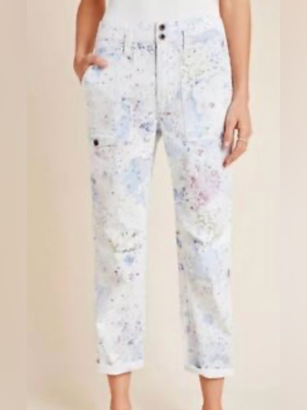 Anthropologie, size 25, The Wanderer Watercolor Cargo Pants